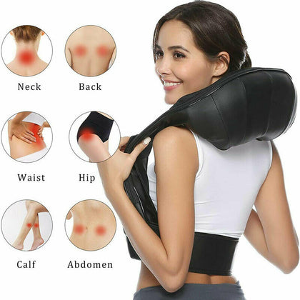 Electric Shiatsu Body Massager Kneading Back Neck Shoulder W/ Heated Function