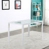 Stunning White Glass Dining Table and 4 Chairs Set Dining Kitchen Room