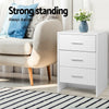 3 Drawers Bedside Table Nightstand Cabinet Bedroom Storage Home White