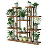 Multiple Tier Vertical Carbonized Wood Plant Stand Stylish Ladder Shelf Balcony