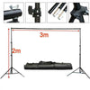2x3m Adjustable Photography Background Support Stand Photo Backdrop Crossbar