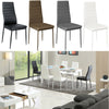 2/4/6PCS Faux Leather PU Dining Chairs Padded Seat Metal Leg Kitchen Restaurant