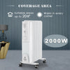 Oil Filled Radiator Heater Electric With Timer 3 Heat Thermostat Portable White