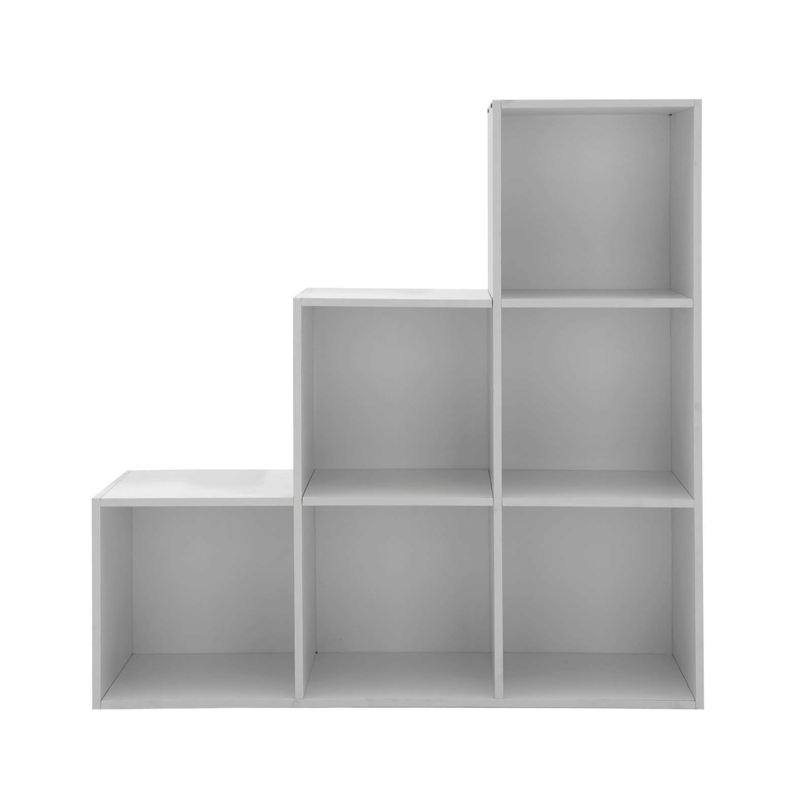 6 Cube Step Storage Bookcase Unit Shelf Home Office Organiser Display Box NEW