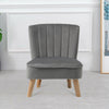 Upholstered Velvet Accent Dining Chair Scallop Shell Wing Backed Armchair Seater