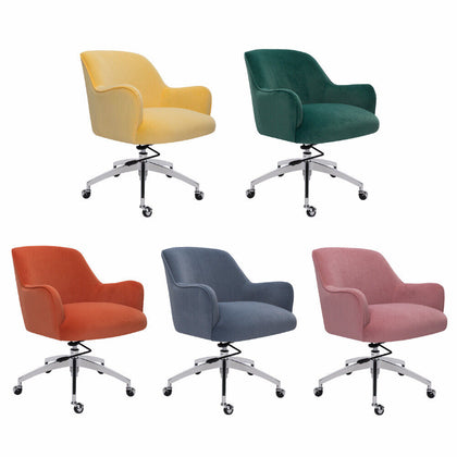 Swivel Computer Desk Chair Office Executive Velvet Padded Armchair Adjustable