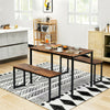 3-Piece Dining Table and Bench Set 4-Person Space-Saving Dinette for Kitchen UK