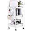3 Tier Slim Kitchen Storage Trolley Cart Rack Tray Shelf Rolling Wheel W/ Handle