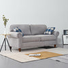 2, 3 Seater Grey Linen Fabric Sofa Armchair Lounger with 2 Pillows Living Room