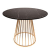 47 inches Round Marble Dining Table Pristine Style with Golden Chrome Legs