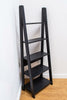 Riva Scandinavian Retro Ladder Bookcase Shelving Shelf Unit Black 5 Tier