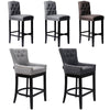 Grey Linen Fabric Breakfast Dining Chairs Bar Stools Wood Barstools Stool Chair