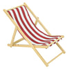 Traditional Stripe Folding Solid Wood Garden Beach Sea Pool Side Chair Deckchair