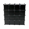 NEW! Interlocking 16 Compartment Shoe Organiser Storage Cube Rack Black