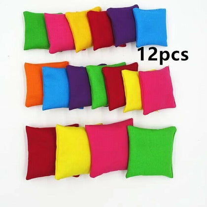 12X Outdoor Bean Bags Colours Children Kids Play PE Garden Games Juggling Sports