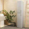 Grey 1.9M Tall Bathroom Cabinet Cupboard Storage Unit High Gloss 2 Doors UK