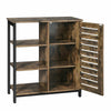 Industrial Side Cabinet Retro Storage Furniture Small Rustic Metal Door Cupboard