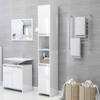 High Gloss Bathroom Tallboy Cabinet Modern Cupboard Storage Shelf Furniture Unit