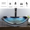 Bathroom Sink Bowl Wash Basin Countertop Cloakroom Tempered Glass Tap&Waste Set