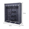 Mondeer Grey/Black Canvas Wardrobe Storage Organiser Hanging Rail Fabric