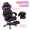 Swivel Gaming Office Chair Racing Computer Desk Adjustable Footrest Black 150kg