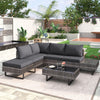 5 Seater Rattan Corner Sofa Set Industrial w/Table Cushions Garden Furniture Set