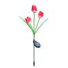 LED Solar 3-Tulip Flower Light Outdoor Waterproof Garden Lawn Stake Lamp UK