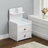 Bedside Cabinet with 2 Drawer Space Save Nightstand Table And Open Storage Shelf