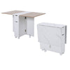 Compact Folding Dining Table Mobile Drop Leaf Table Desk with Drawer Shelves