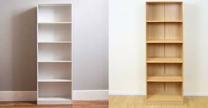 5Tier Bookcase Shelf Tall Wooden Shelves Bookshelf Storage Shelving Unit