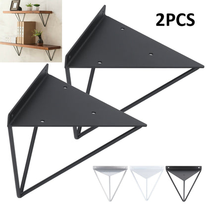 2PCS Durable Hairpin Industrial Wall Shelf Bracket Support Metal Prism Mount