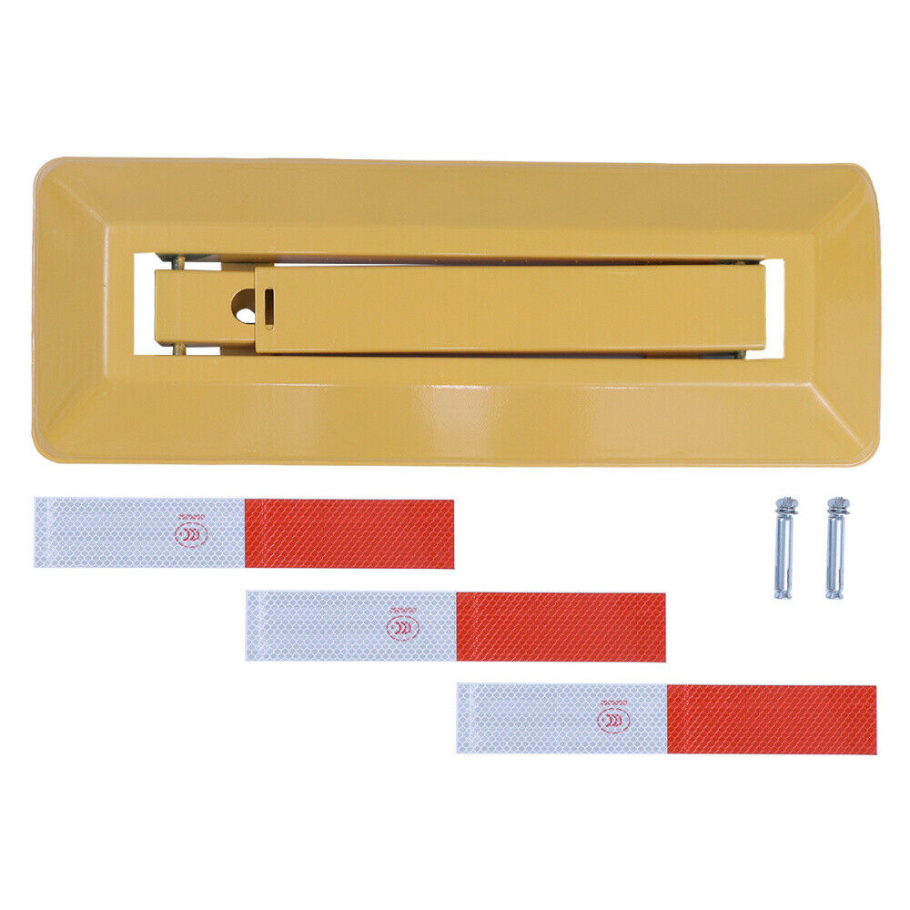 HEAVY DUTY FOLDING AUTO PARKING BARRIER BOLLARD SECURITY CAR PARK POST LOCK SET