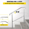 1 to 3 Step Railing Stainless Steel Adjustable Outdoor Stair Handrail Deco