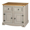 Corona Sideboard Grey 2 Door 2 Drawer Cupboard - Mexican Solid Pine