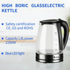 Cordless LED Electric Illuminated Glass Kettle Jug 1.8/2.5L Fast Boil Kettle Jug