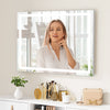 Hollywood Vanity Make Up Mirror with Lights 18-LED Tabletop Wall Metal 80x62cm