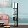 Modern Shelf Floor Lamp Soft Light 4-tier Open Shelves Storage Display Decor DIY