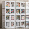 2 Door Stackable Storage Box Mobile Folding Clothes Toys Organizer Case With Lid