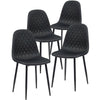 Small 2/4/6 Faux Leather Dining Chairs Black Metal Legs Kitchen Lounge Room Home