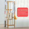 Foldable Hall Tree Hat Coat Corner Stand Wooden Clothes Hanger with 12 Hooks