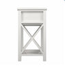 White Bedside Table Cabinet Nightstand Side Drawer & Shelf Storage Bedroom