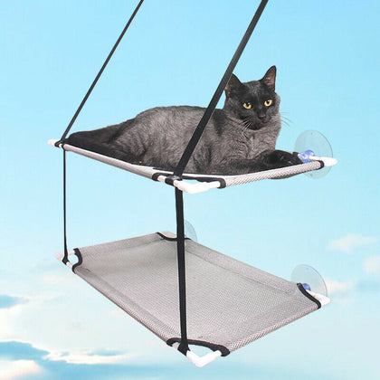 2-Layer Cat Hammock Suction Cups Cat Bed For Small Animals Hamster Chinchilla