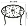 Metal Plant Pot Holder Stand Flower Display Shelf Garden Patio In/Outdoor Black