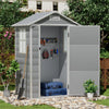 Large Plastic Apex Roof 4x3ft Outdoor Garden Storage Shed Bike Tools Shed House