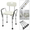 Aluminium Adjustable Medical Shower Aid Chair Bathtub Bath Seat Stool Arms Back