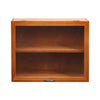 Wooden Storage Cabinet Cosmetic Case Brown Display Shelf Cupboard Glass Door Box