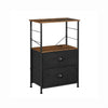Industrial Style Side Table Bedside Storage Unit Fabric Drawers Nightstand Chest