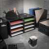 2 Drawer Faux Leather Home Office Desktop A4 Sturdy Stationary Storage Organiser