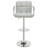 Pair of Breakfast Bar Stool PU Seat Swivel Kitchen Gas Office Chair Lift Grey
