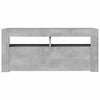 Modern White TV Unit Cabinet Stand 90cm High Gloss Doors with Free LED Lights